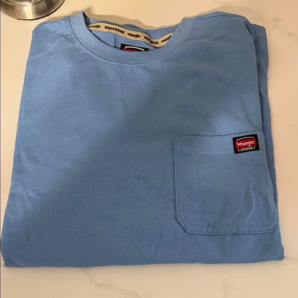 Wrangler Men's Light Blue Long Sleeve Tee